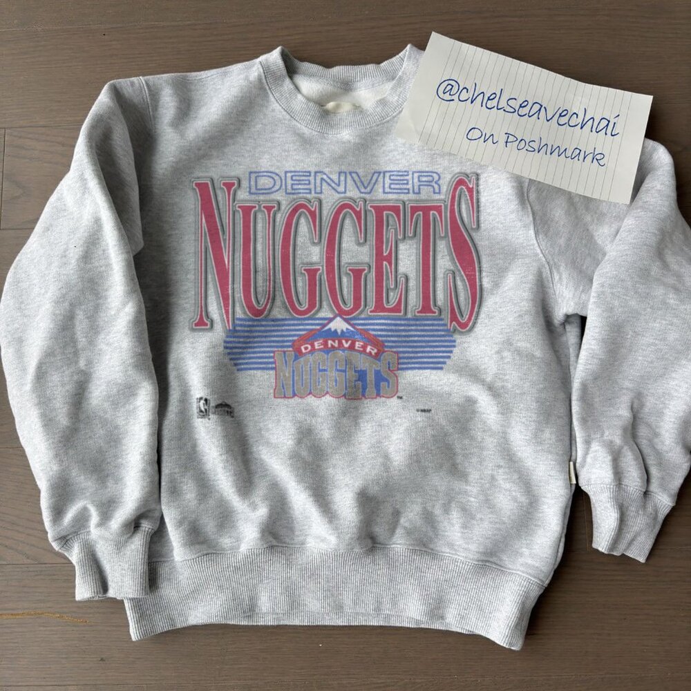Vintage Denver Nuggets Sweatshirt, 90s NBA Denver Nuggets Basketball Shirt tee